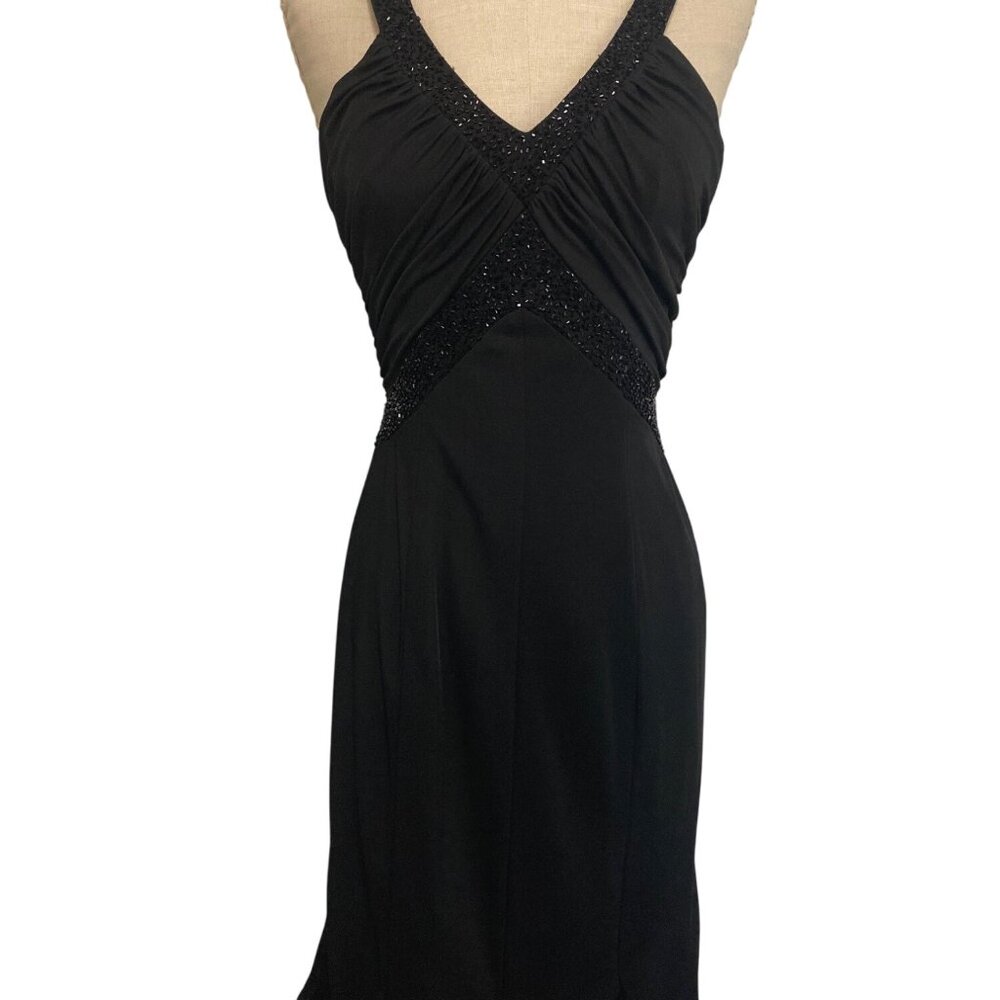 JS Boutique Black Sleeveless Beaded Cocktail Dress Size M